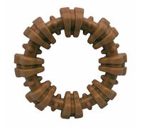 EDUFRO HANDMADE PLUSH GIFTS & HEARTFELT MESSAGES Dog Chew Ring Toy with Textured Wooden Surface - Helps Clean Teeth, Reduce Plaque & Support Dental Health