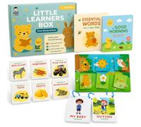 EDUKIDS Little Learners Box - Montessori Learning Toy for Ages 1 2 3 | Board Books, Flashcards & Activity Board | Early Language & First Words Gift for Babies & Toddlers
