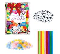 edukit Crafting Kit 500 Pieces, Including Pipe Cleaners, Pompoms and Googly Eyes; Various Sizes and Colours - Great for Children's and Adults 'Crafts,