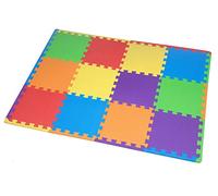 Edukit EVA Foam Play Mat; 12 Pieces and 14 Edges; 30.5 x 30.5cm; Multi-Coloured and Interlocking Floor Tiles - For a Bright and Safe Baby and Kids’ Play Area
