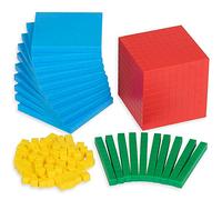Edulearnable 121 Pieces Base 10 Blocks - Space Value Blocks - Math Manipulative for Elementary School Classroom, Home Learning, Base 10 for 1st, 2nd, 3rd Grade with Space Value, Matte (Multi-Colour)
