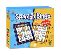 EDUMAETRIX Spanish English Bilingual Bingo with Challenging Cards Vocabulary Language-Learning Educational Reading Games for Kids Ages 5+