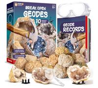 EDUMAN Break Open 10 Premium Geodes with Crystals - STEM Educational Geology Science Kit, Real Crystal Geodes Kits for Toys Gifts Kids Boys & Girls