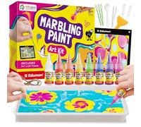 EDUMAN Marbling Paint Art Kit for Kids,Arts and Crafts for Kids,Painting Craft Kits,DIY Creative Activity,Ideal Gifts for Girls Age 6 8 9 10 11 12，Birthday Gifts
