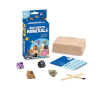 EDUMAN Mini Blind Box Mineral Dig Kit for Kids, Unearth 4 Random Stone from 16 Types (Anhydrite, Pyrite & More), STEM Geology Toy with Tools, Birthday Gift for Boys Grils age 6+