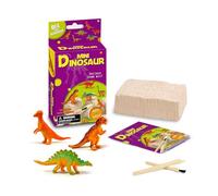 EDUMAN Mini Dinosaur Digging Kit for Kids- Blind Box with 1 Mystery Dino (6 Species: T - Rex, Triceratops & More) Includes Chisel & Brush STEM Fossil Excavation Toy Gift for Boys Grils 6+