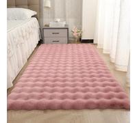 Edumov Rugs Living Room, Area Rugs for Bedroom, Washable Non-Slip Soft Plush Fluffy Thick Pile Anti-Slip Carpet, Non-Shedding, Modern Bedside Rug Floor Mat for Home Office,80x120cm,Sakura Pink