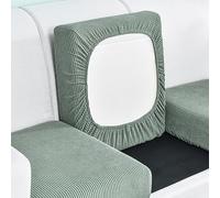 Edumov Sofa Seat Cover - Fitted, Soft Slipcovers for Individual Cushion (3-Sitzer, Green)