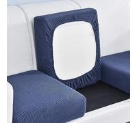 Edumov Sofa Seat Cover - Stretch Fitted Slipcover, Soft Furniture Protector, Replacement for Individual Cushion (Großer 4-Sitzer, Navy Blue)