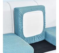 Edumov Sofa Seat Cushion Cover, Stretch Sofa Seat Cover, Fitted Sofa Seat Cover, Soft Sofa Cushion Slipcovers Furniture Protector Cover, Replacement for Individual Cushion(3-Sitzer, Light Blue)