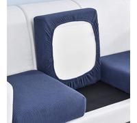 Edumov Sofa Seat Cushion Cover, Stretch Sofa Seat Cover, Fitted Sofa Seat Cover, Soft Sofa Cushion Slipcovers Furniture Protector Cover, Replacement for Individual Cushion(1-Sitzer, Navy Blue)