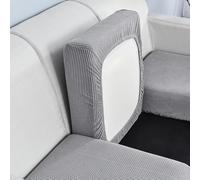 Edumov Sofa Seat Cushion Cover, Stretch Sofa Seat Cover, Fitted Universal Couch Cover, Non-Slip Sofa Slipcovers Velvet Sofa Covers Replacement for Individual Cushion(Großer 2-Sitzer, Light Grey)