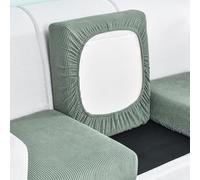 Edumov Sofa Seat Cushion Cover, Stretch Sofa Seat Cover, Fitted Universal Couch Cover, Non-Slip Sofa Slipcovers Velvet Sofa Covers Replacement for Individual Cushion(Großer 1-Sitzer, Green)