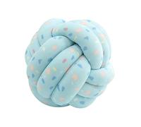 Edumov Soft Knot Ball Pillow, Round Throw Pillows, Hand-woven Velvet Cushion, Cuddle Cushion, Plush Pillow, Kids Cushions, Knot Cushion, Throw Pillows for Bed Sofa, Gravel Blue, 35cm