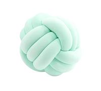 Edumov Soft Knot Ball Pillow, Round Throw Pillows, Hand-woven Velvet Plush, Cuddle Pillow, Kids Cushions, Mint Green, 35cm