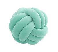 Edumov Soft Knot Ball Pillow, Round Throw Pillows, Hand-woven Velvet Plush, Cuddle Pillow, Kids Cushions, 27cm Light Blue