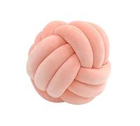 Edumov Soft Knot Ball Pillow, Round Throw Pillows, Hand-woven Velvet Plush, Cuddle Pillow, Kids Cushions, Knot Cushion, Throw Pillows for Bed Sofa, Light Sunset Red, 20cm