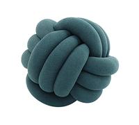 Edumov Soft Knot Ball Pillow, Round Throw Pillows, Hand-woven Velvet Plush, Cuddle Pillow, Kids Cushions, 27cm Navy Blue