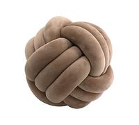 Edumov Soft Knot Ball Pillow, Round Throw Pillows, Hand-woven Velvet Plush, Cuddle Pillow, Kids Cushions, Knot Cushion, Dark Khaki, 27cm