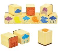 Eduplay 220116 Weather Stamp Set of 12'' Nature Temple, Multi Colour