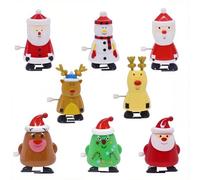 EduPlayte 8 Pieces Assortments Christmas Clockwork Toys Christmas Wind Up Toys, Xmas Stocking Stuffers for Kids Gifts