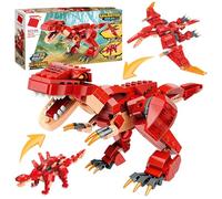 EduPlayte Dinosaur Clamping Blocks, Jurassic Dinosaur STEM 3-in-1 Toy Dino Clamp Building Blocks, Dinosaurs World T-Rex Building Set, Birthday Gift Set for Boys & Girls (287 Pieces)