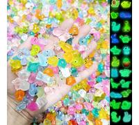 EduPlayte Luminous Resin Animals Mixed - Glow In The Dark Mini Turtles Mini Ducks For Diy Garden Landscape Potted Plants Decorations, Glass Animals For Children, Home Decor, Plastic Animals, 100 Pcs