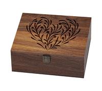 EDUROMI Walnut Wooden Memory Keepsake Box with Hinged Lid and Latch for Precious Items, Decorative Keepsake Box for Memories,Commemorative Gift