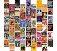 EDUS 54PCS Vintage Rock Wall Collage Kit, Nirvana/Band Posters for Room Aesthetic 90s, Retro Music Concert Album, 70s Decor, 4 x 6 Inch