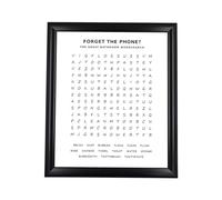 EDUS Funny Decor with Framed Prints, Funny Toilet Rules Prints, Bathroom WordSearch (Framed)