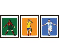 EDUS Watercolor Famous Football Superstar Ronaldo, Messi and Neymar 8X10 Inches Poster Prints, Set of 3 Soccer Posters For Boys Bedroom Wall Art, Sports Posters For Boys Room Decor (UNFRAMED)