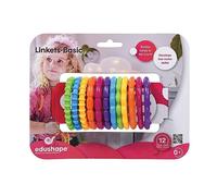 Edushape Linkets Sensory Activity Toy, Pack of 12 Tactile Linkets in assorted colours. Easily snap together to form links. Suitable from 3 months +