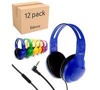 Eduvy Bulk Headphones for Classroom with Microphone, Heavy-Duty School Pack Wired Headphones for Students. Teacher Must Haves Supplies from Elementary to College (12 Pack Mixed Color)