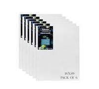 Eduway® Canvas Board for Painting- 16x20 Pof 6 | Premium Quality 7Oz Pre-Primed Cotton Canvas Board for Artists & Beginners | Ideal for Acrylic, Oil, Gouache, Pastels Colors (Pack of 6) (40x50 cms)