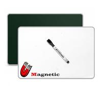 Eduway MagPad A3 Small Double Sided Magnetic Whiteboard and Chalk Board with 1 Magnetic Marker,Dry Board for Kids Students Teachers Portable Lightweight Writing Board