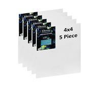 Eduway Medium Grain 4x4 inch Cotton Canvas Board- Pack of 5, (10x10 cms) with 4mm MDF Board Backing, for Painting