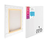 Eduway Medium Grain 8x10 Inch - Cotton Pre Stretched Canvas with Wooden Frame for Painting, White - (Set of - 1 Pcs) - (20x25 Cms).