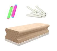 Eduway Wooden Duster for Whiteboards, Glass Boards and Chalk Boards with 2 Chalk Holders and 20 Chalks