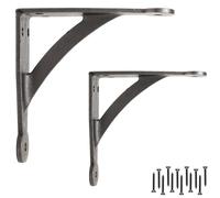 EDUWURXS Industrial Cast Iron Penny Gallow Shelving Brackets Pack of 2 5X5 Heavy Duty Wall Brackets for Shelves, Kitchen Shelves, Living Room, Additional
