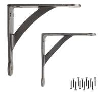 EDUWURXS Industrial Cast Iron Penny Gallow Shelving Brackets Pack of 2 6X6 Heavy Duty Wall Brackets for Shelves, Kitchen Shelves, Living Room, Additional
