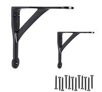 EDUWURXS Penny Gallow Cast Iron Black Shelf Brackets | Heavy Duty Wall Brackets for Shelves | Rustic Supports for Kitchen, Living Room & Outdoor 6x6 (Pack of 2)