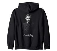 Edvard Grieg Classical Composer Vintage Portrait Zip Hoodie