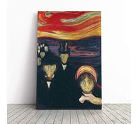 Edvard Munch Anxiety Canvas Print | Gallery Wrapped 30mm Frame Wall Art | 30x20 inches | Ready to Hang | Modern Picture | Living Room Bedroom Lounge Office