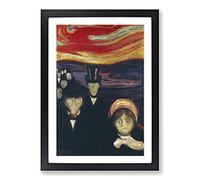 Edvard Munch Anxiety Framed Print | A2 Oak Framed Wall Art | Ready to Hang | Modern Nature Picture | Living Room Bedroom Lounge Office