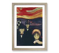 Edvard Munch Anxiety Framed Print | A2 Oak Framed Wall Art | Ready to Hang | Modern Nature Picture | Living Room Bedroom Lounge Office