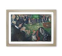 Edvard Munch at The Roulette Table Framed Print | A2 Oak Framed Wall Art | Ready to Hang | Modern Nature Picture | Living Room Bedroom Lounge Office