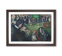 Edvard Munch at The Roulette Table Framed Print | A2 Walnut Framed Wall Art | Ready to Hang | Modern Nature Picture | Living Room Bedroom Lounge Office