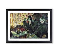 Edvard Munch by The Deathbed Framed Print | A2 Oak Framed Wall Art | Ready to Hang | Modern Nature Picture | Living Room Bedroom Lounge Office