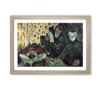 Edvard Munch by The Deathbed Framed Print | A2 Oak Framed Wall Art | Ready to Hang | Modern Nature Picture | Living Room Bedroom Lounge Office