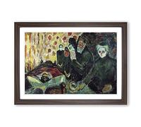 Edvard Munch by The Deathbed Framed Print | A2 Walnut Framed Wall Art | Ready to Hang | Modern Nature Picture | Living Room Bedroom Lounge Office